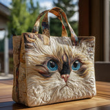 Quilted Bag - White Cat with Blue Eyes – Spacious and Lightweight
