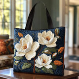 Elegant Magnolia Quilted Tote Bag