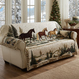 Quilted Sofa Cover with Alpine Horse NCU0HH1603