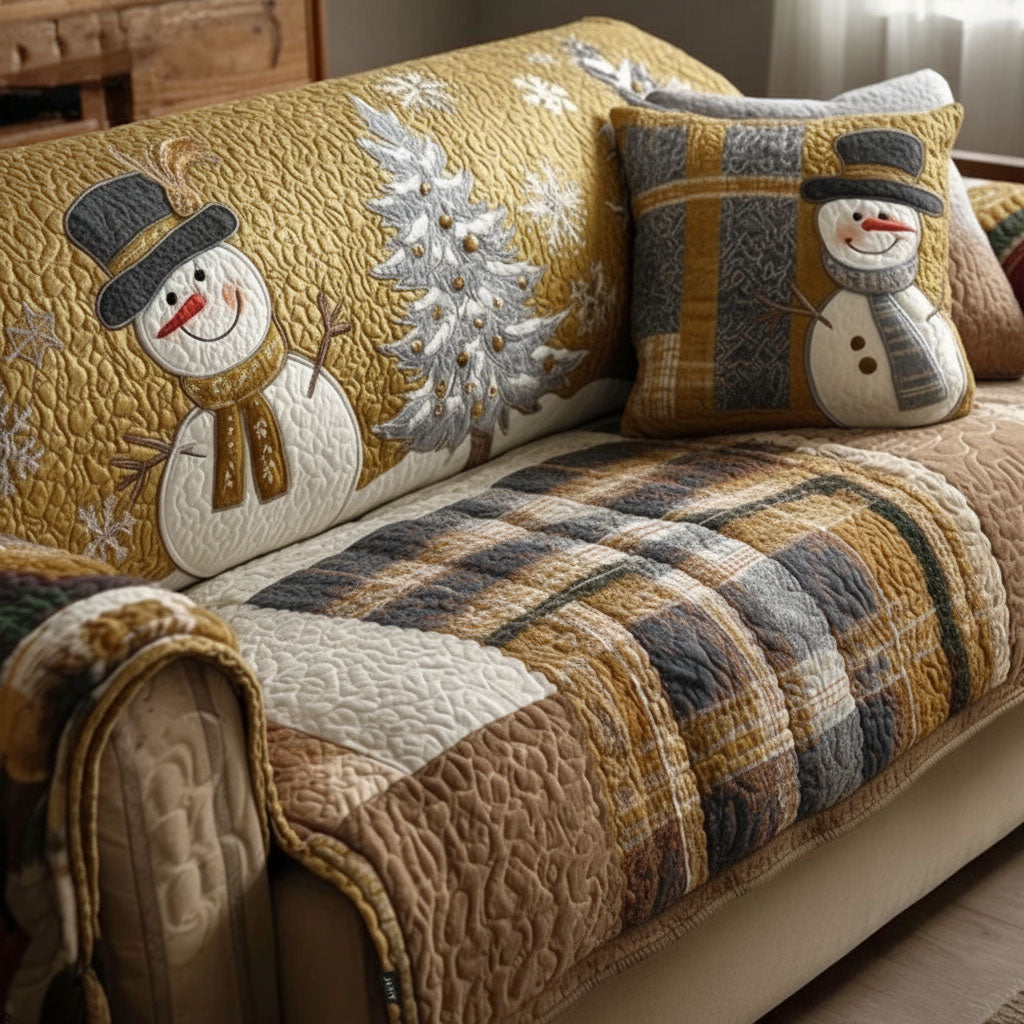 Quilted Sofa Cover Festive Nights with Stars