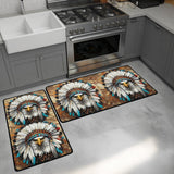 Non-slip kitchen rug with feathers and natural atmosphere NCU0TD1434