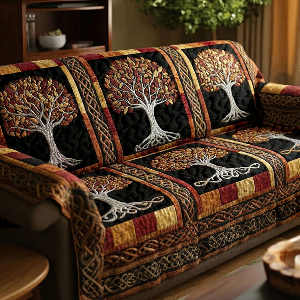 Quilted Sofa Cover Tree of Life – Non-Slip