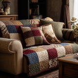 Quilted Sofa Cover Autumn Colours