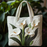 Quilted White Calla Lily Handbag
