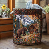 Quilted laundry basket with bear NCU0NNT1207