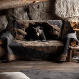 Quilted sofa cover with black bear NCU0PT9720