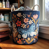 Quilted laundry basket with floral pattern NCU0PVL429