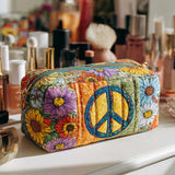 Quilted beauty case with floral peace bus NCU0XD881