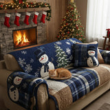 Festive Blue Quilted Sofa Cover NCU0PT10338