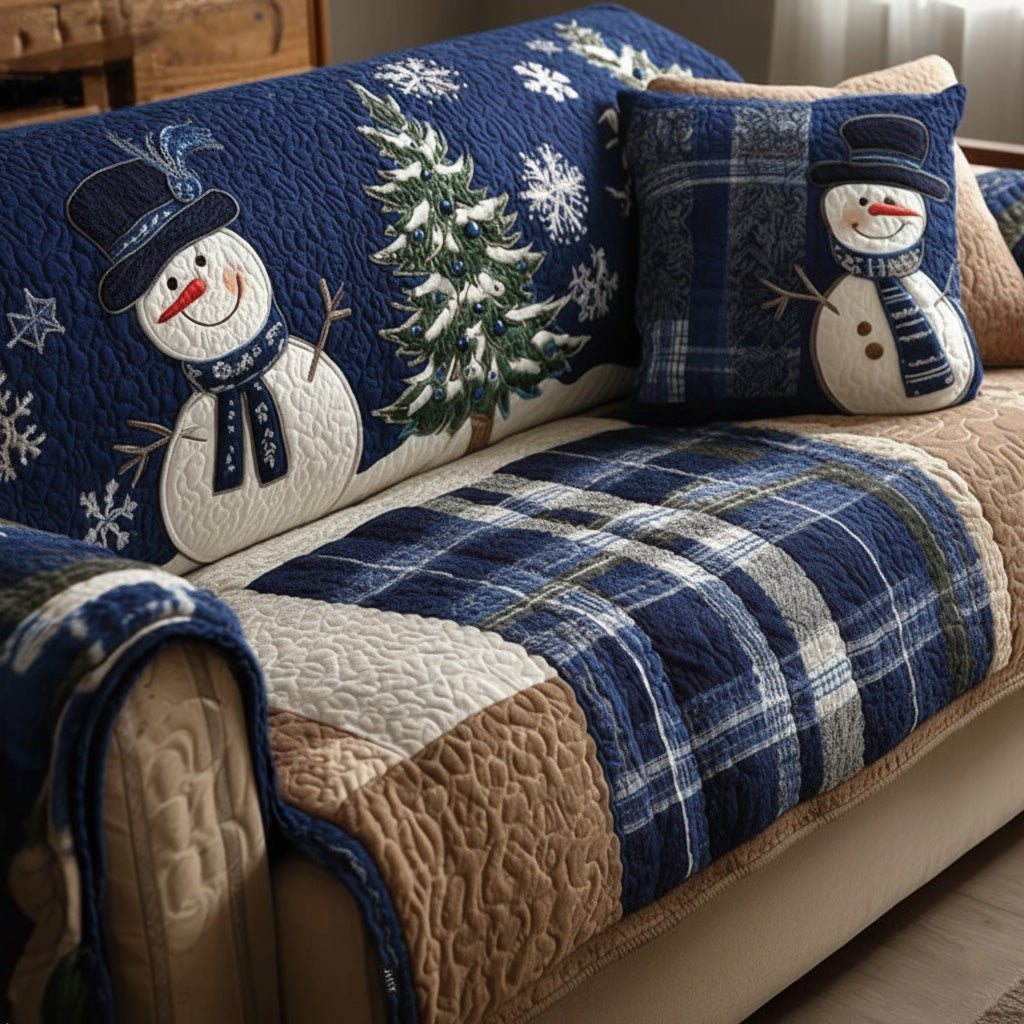 Quilted sofa cover with Christmas pattern NCU0VT340