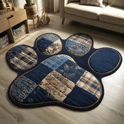 Custom Blue Paw Shaped Area Rug NCU0HH1958