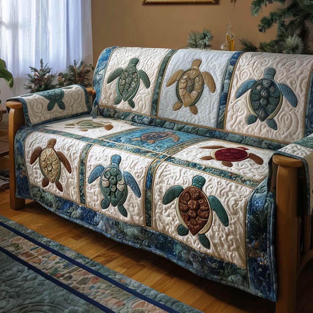 Quilted Sofa Cover with Turtle NCU0VT361