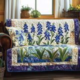 Quilted sofa cover with blue wildflowers NCU0NT10796