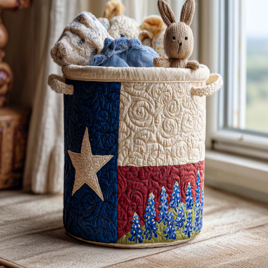 Quilted Laundry Basket — Bluebonnet