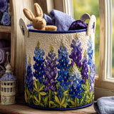 Quilted laundry basket with floral pattern NCU0NNT1301