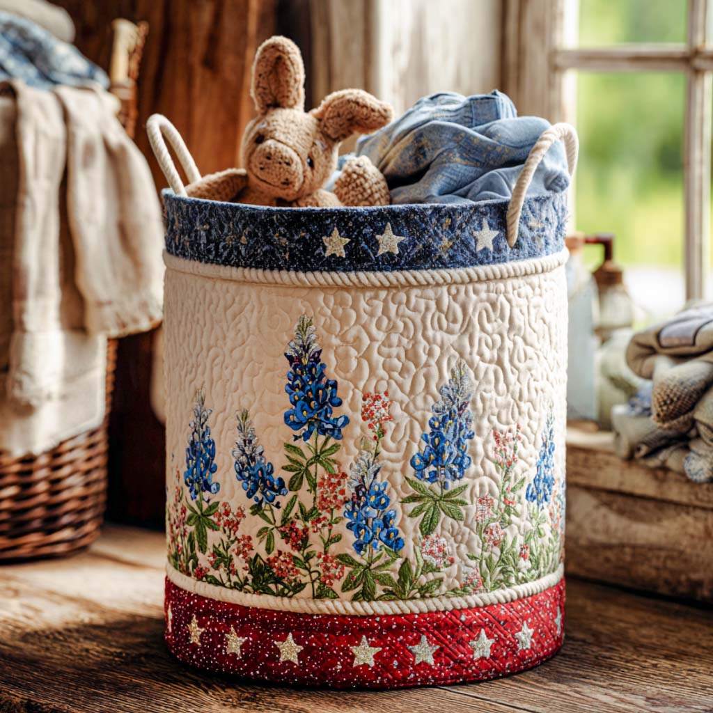 Quilted Laundry Basket — Bluebonnet