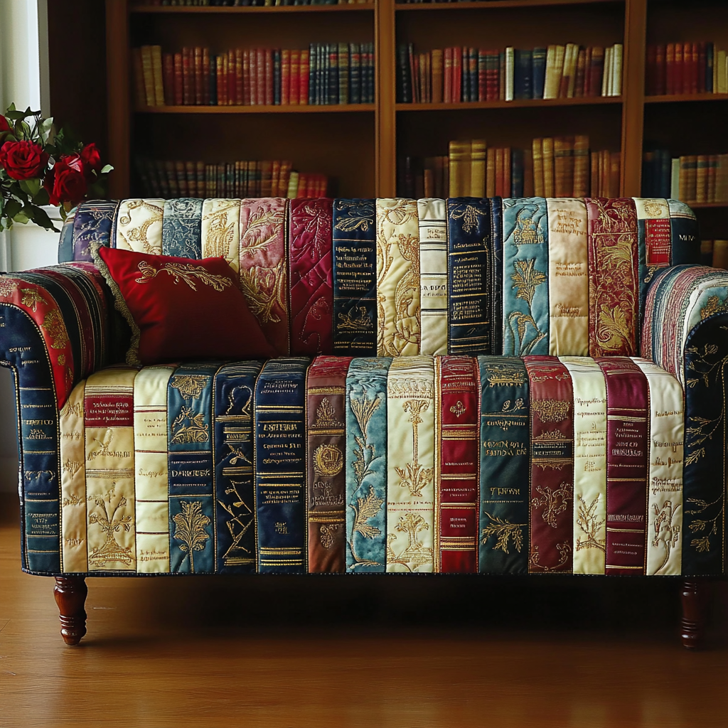 Quilted sofa cover with decorative pattern NCU0VT348