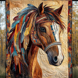 Artistic Tapestry of Brave Native Horse NCU0DV849
