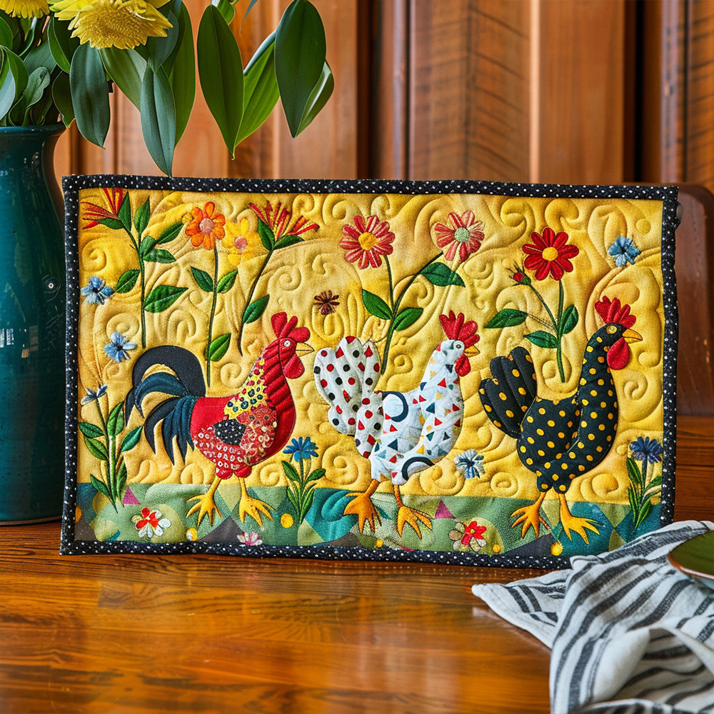 Quilted Placemat with Chicken NCU0VT02