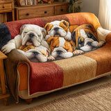 Bulldog Nap Quilted Sofa Cover – Non-Slip