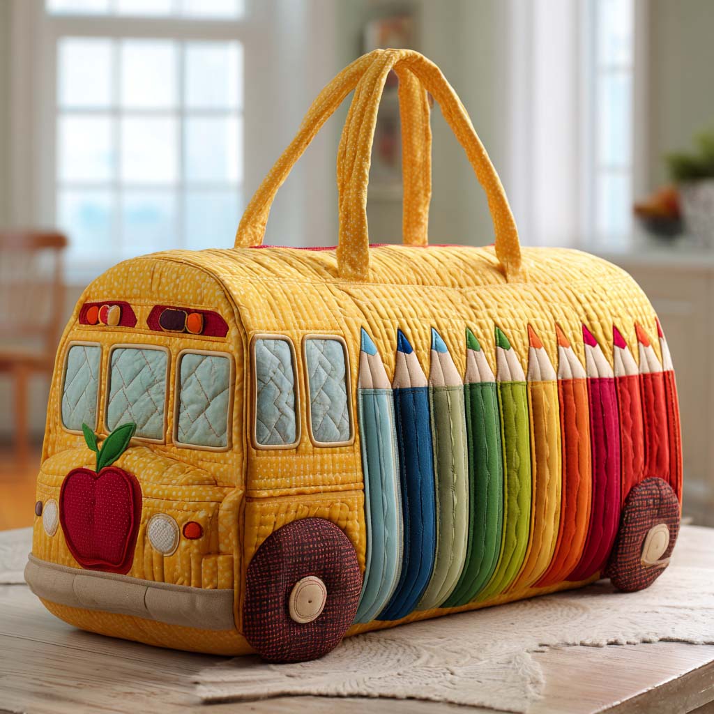 Quilted shoulder bag with school pattern NCU0VT243