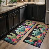 Non-slip kitchen rug with flowering cacti NCU0DK10921