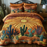 Quilted Bed Cover Set - Dawn Over the Cacti