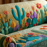 Quilted Sofa Cover with Cacti at Sunset NCU0DK10840