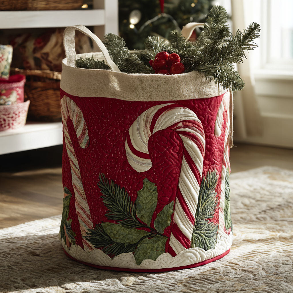 Quilted laundry basket with Christmas design NCU0QN032