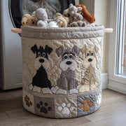 Washing Basket with a Drawn Schnauzer