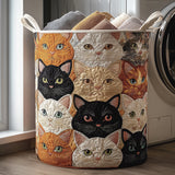 Padded laundry basket with cats NCU0TH3110