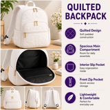 Quilted Ocean Turtle & Shell Backpack with Triple Zipper Closure - Model LD19
