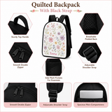 Custom Hippie Van Quilted Backpack with Black Strap - Model LD07