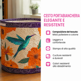 Quilted laundry basket with Christmas design NCU0QN032