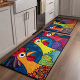Non-slip kitchen rug with decorative chickens NCU0DK11804