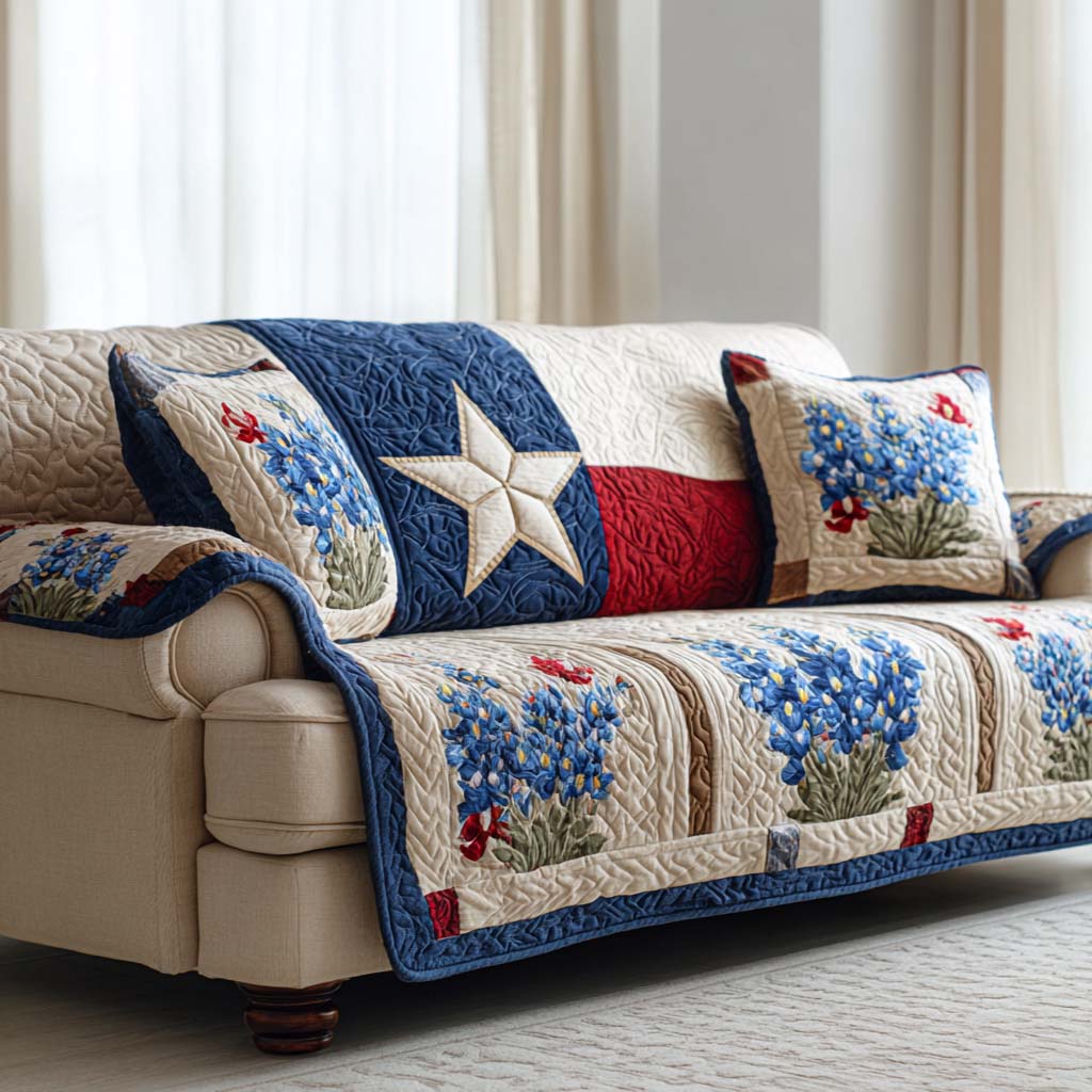 Quilted Sofa Cover American Country Style