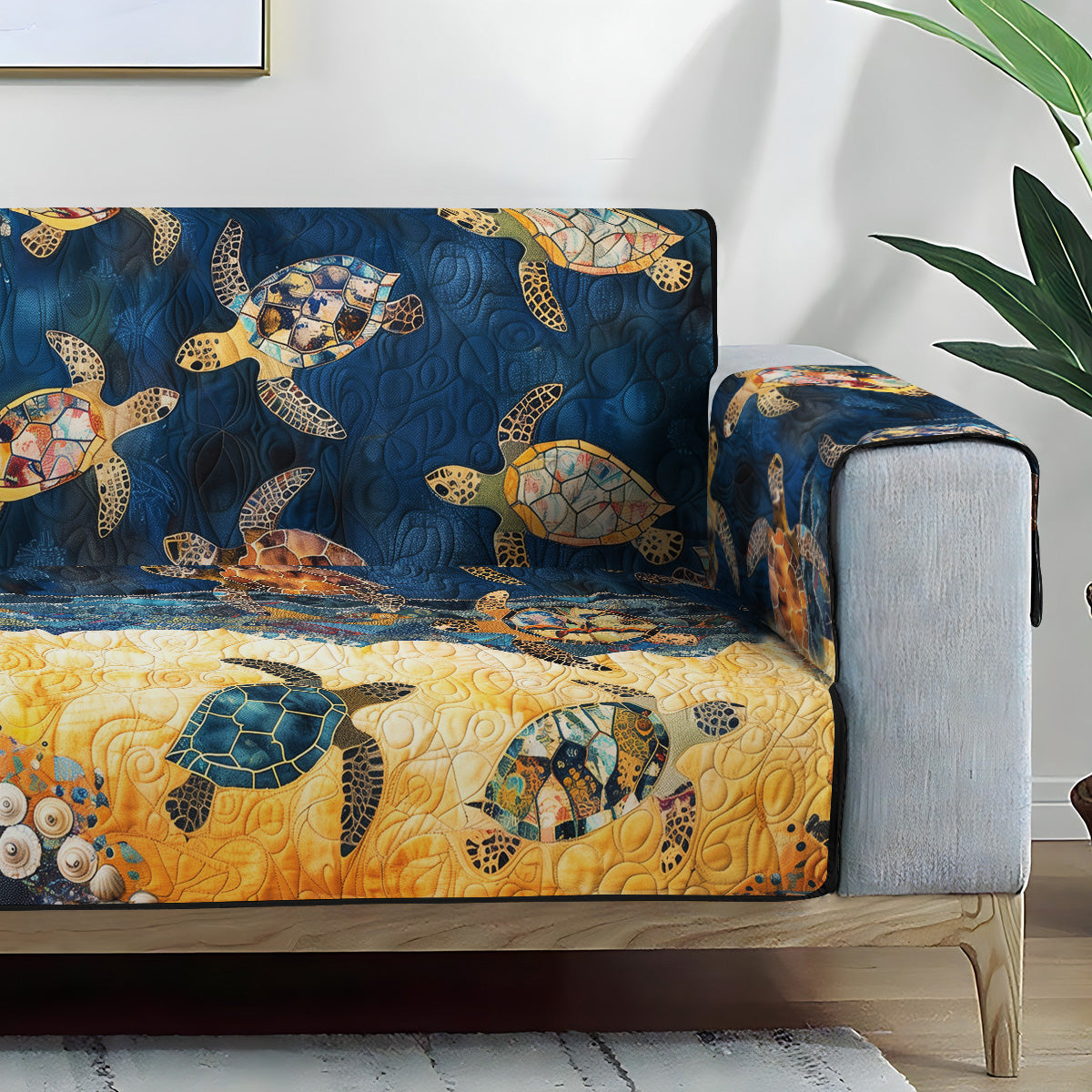 Quilted Sofa Cover Dreams of the Sea