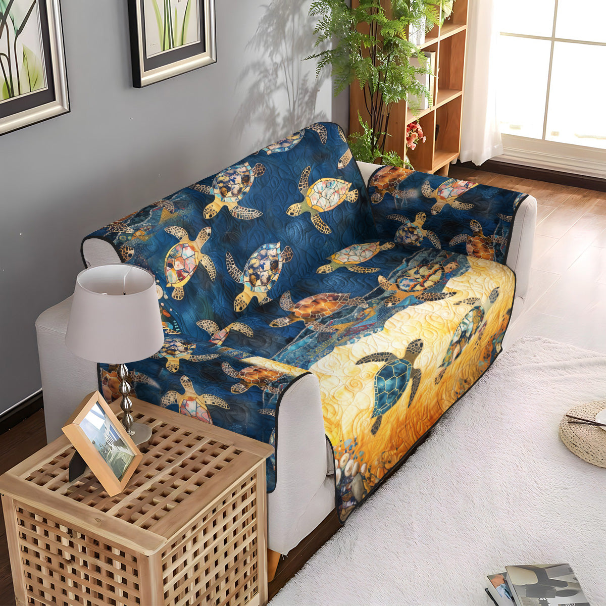 Quilted Sofa Cover Dreams of the Sea