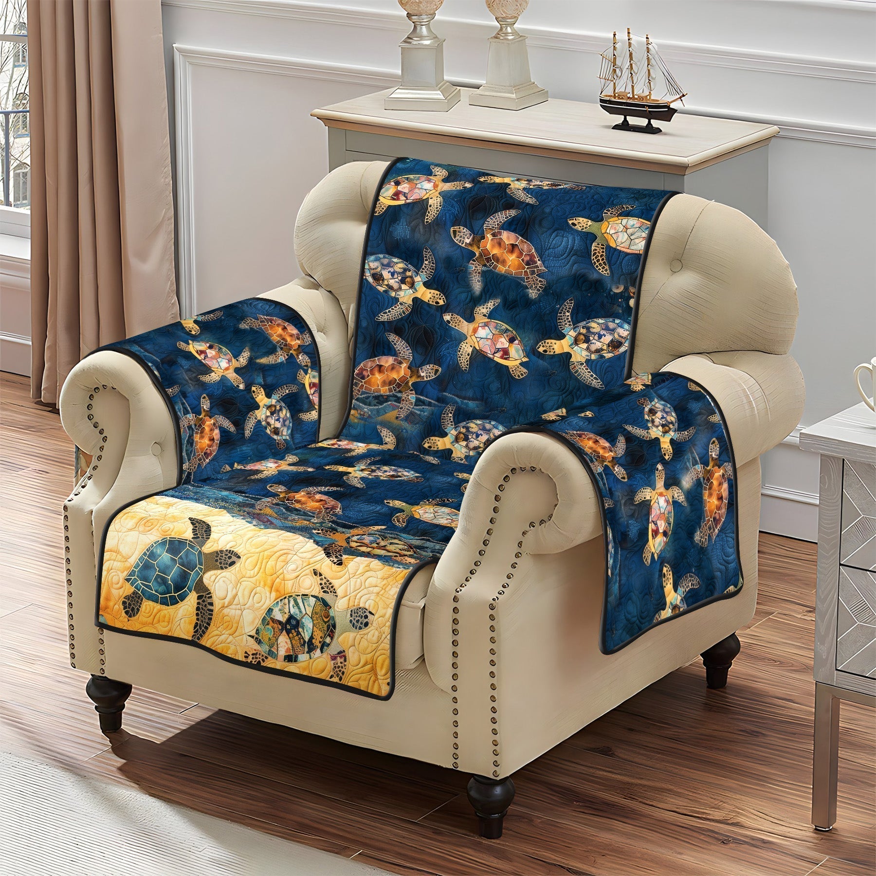 Quilted Sofa Cover Dreams of the Sea