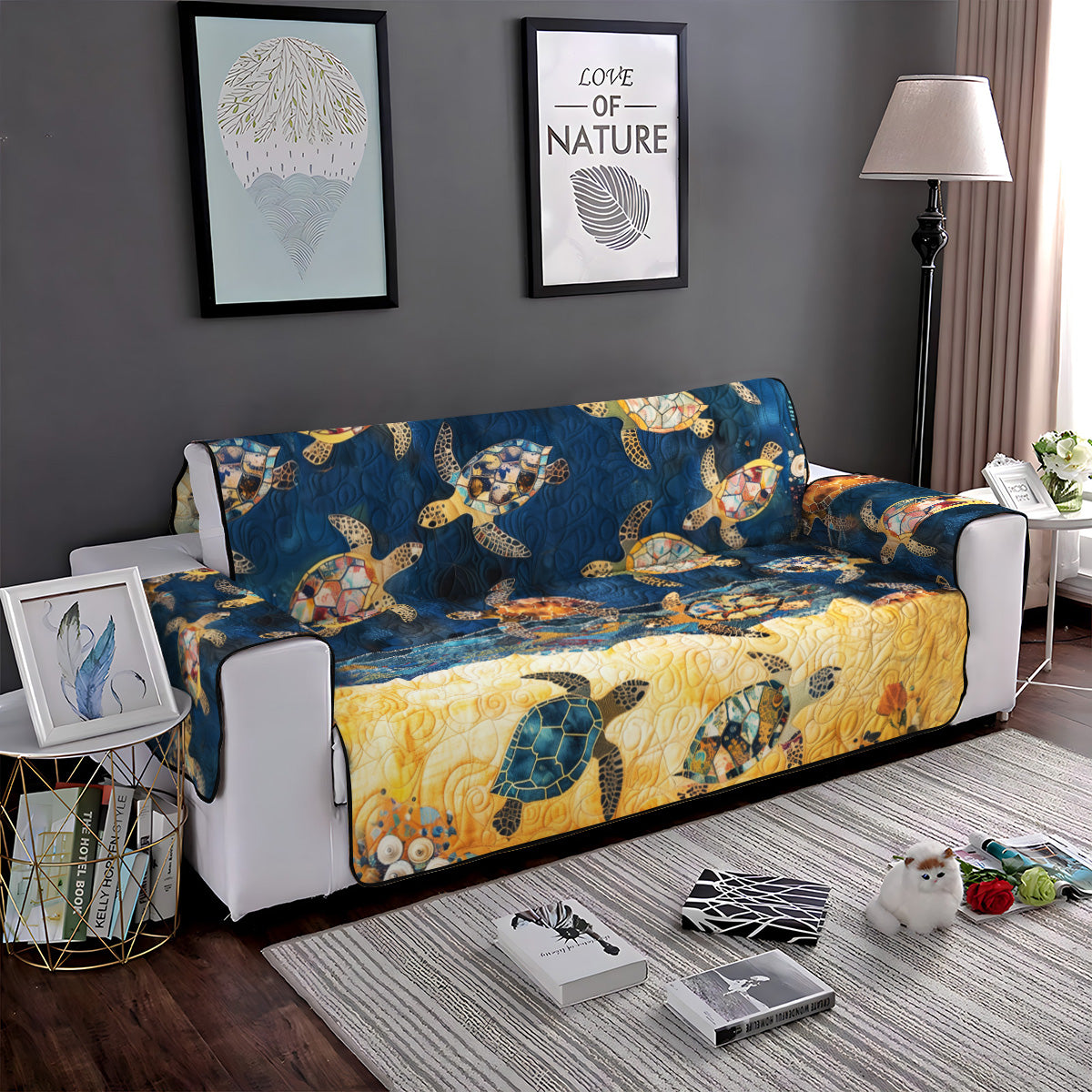 Quilted Sofa Cover Dreams of the Sea