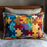 Quilted cushion cover with colour blocks NCU0NT9579