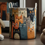 Quilted laundry basket with colourful pattern NCU0NNT1836