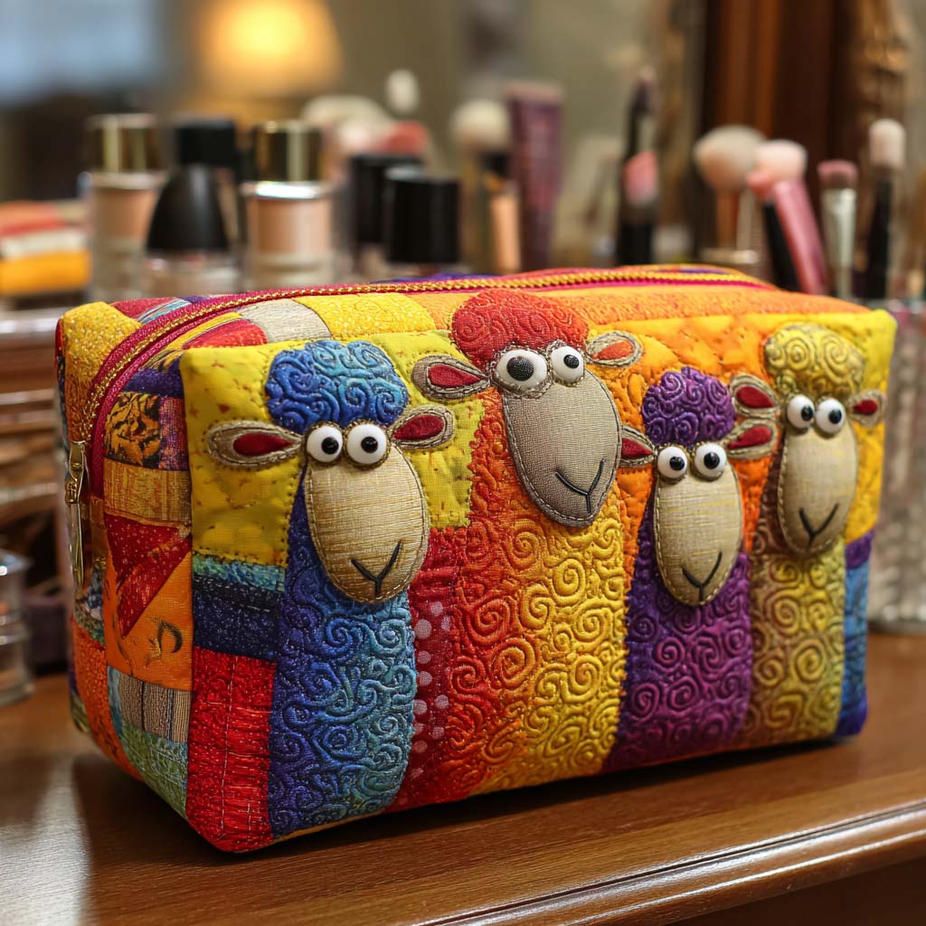 Quilted beauty case with sheep NCU0VT287