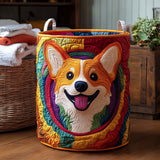 Quilted Laundry Basket with Corgi NCU0NXD170