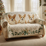 Quilted Sofa Cover with Corgi NCU0HH1673
