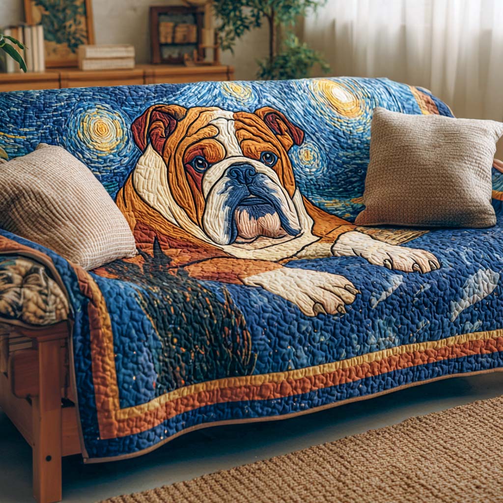 Quilted Sofa Cover with Bulldog NCU0VT321