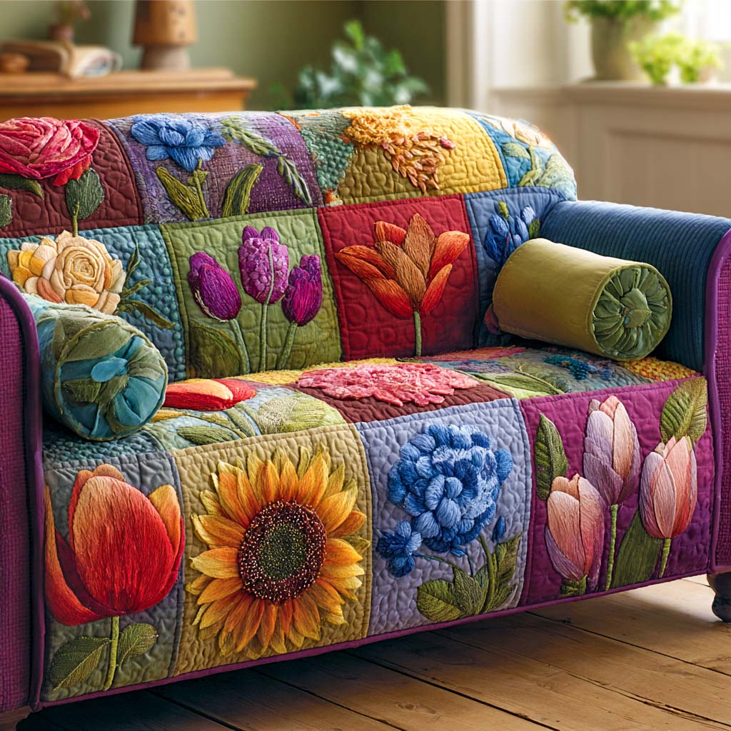 Quilted sofa cover in hippie style NCU0VT292