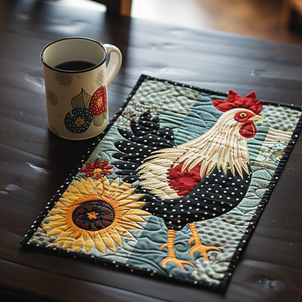 Quilted Placemat with Chicken NCU0VT02