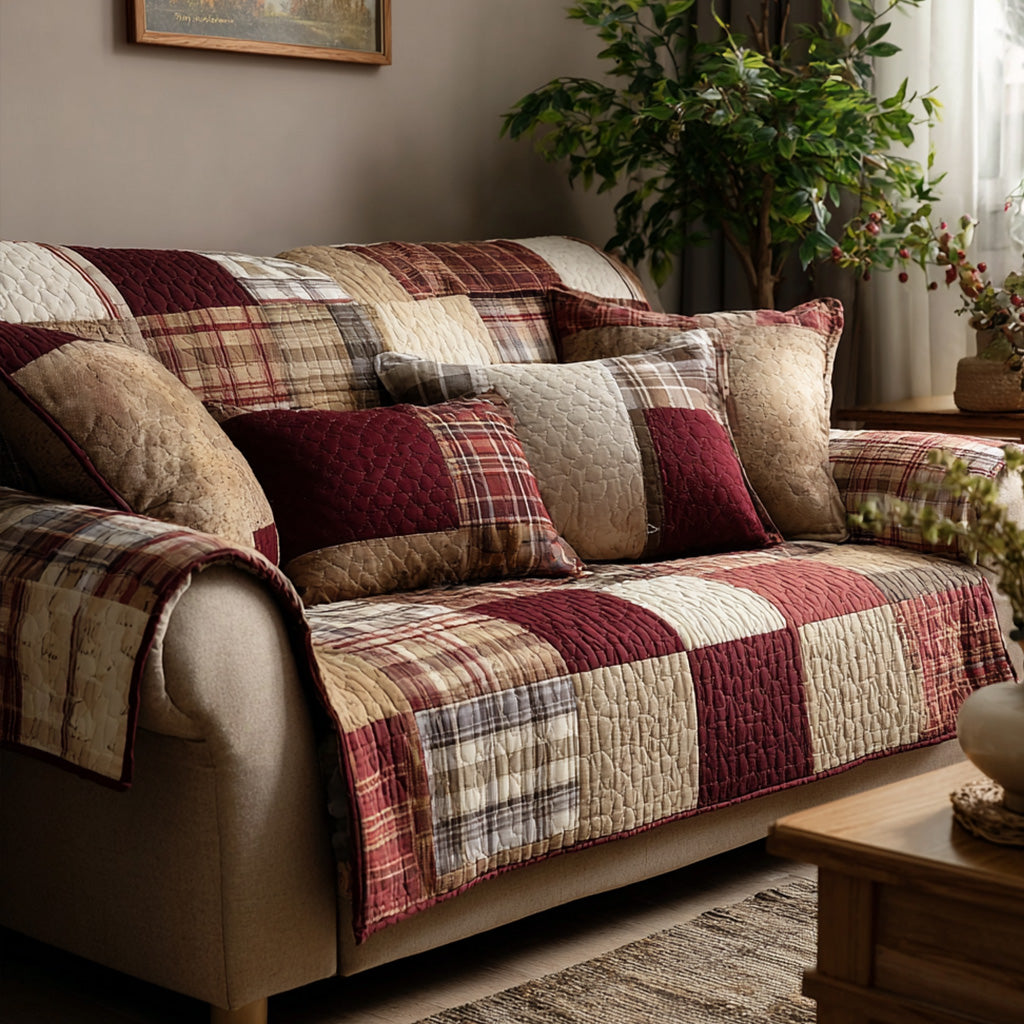 Quilted Patchwork Sofa Cover NCU0VT365
