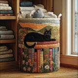 Quilted Laundry Basket — Cat Pattern